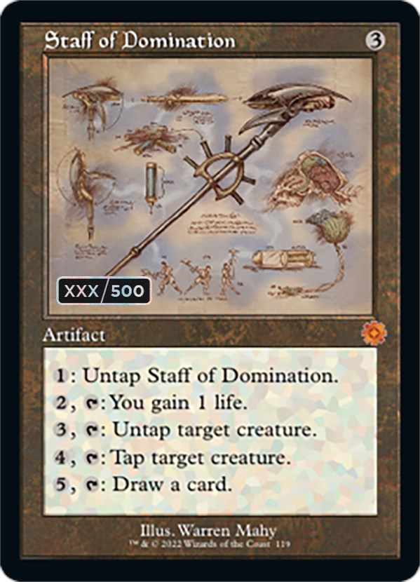 Staff of Domination (Retro Schematic) (Serial Numbered) [The Brothers' War Retro Artifacts] - Destination Retro