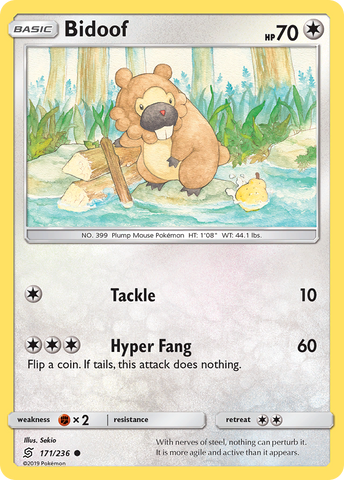Bidoof (171/236) [Sun & Moon: Unified Minds] - Destination Retro