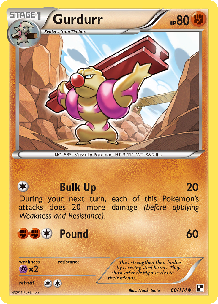Gurdurr (60/114) [Black & White: Base Set] - Destination Retro