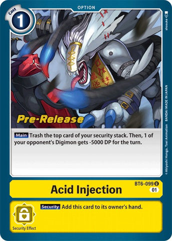 Acid Injection [BT6-099] [Double Diamond Pre-Release Cards] - Destination Retro