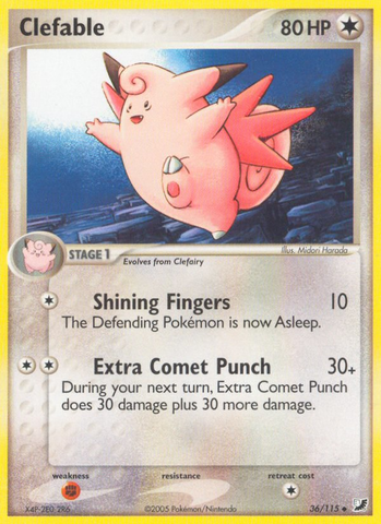 Clefable (36/115) [EX: Unseen Forces] - Destination Retro
