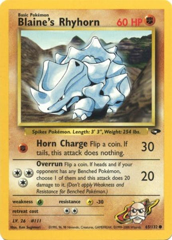 Blaine's Rhyhorn (65/132) [Gym Challenge Unlimited] - Destination Retro