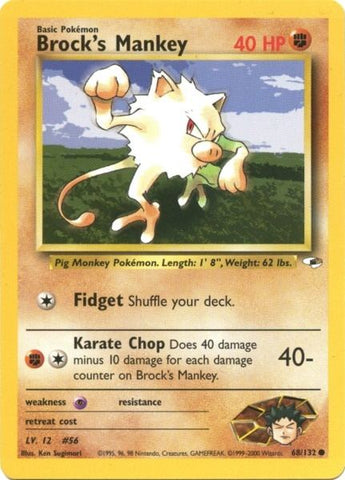 Brock's Mankey (68/132) [Gym Heroes Unlimited] - Destination Retro