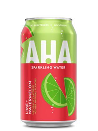 AHA Lime + Watermelon Sparkling Water Soda Can - Destination Retro
