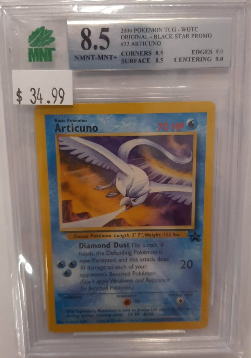 MNT - 8.5 - Articuno Black Star Promo - Pokemon TCG - Wizards of the Coast Original Series - Destination Retro