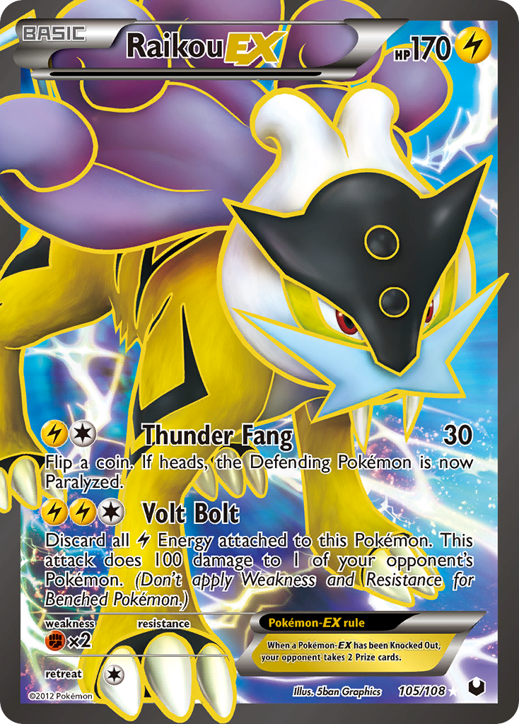 Raikou EX (105/108) [Black & White: Dark Explorers] - Destination Retro