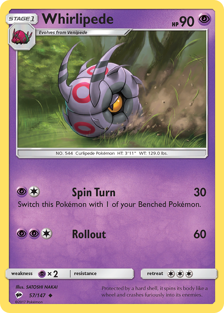 Whirlipede (57/147) [Sun & Moon: Burning Shadows] - Destination Retro