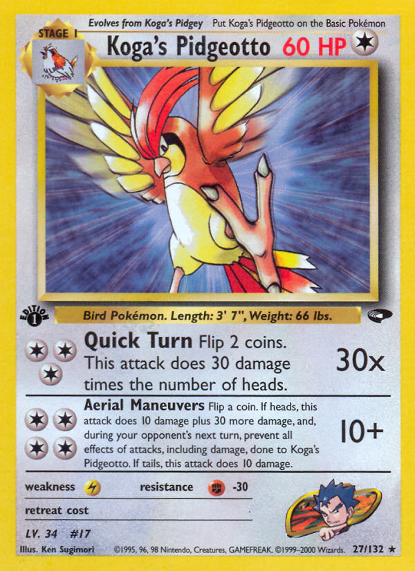 Koga's Pidgeotto (27/132) [Gym Challenge 1st Edition] - Destination Retro