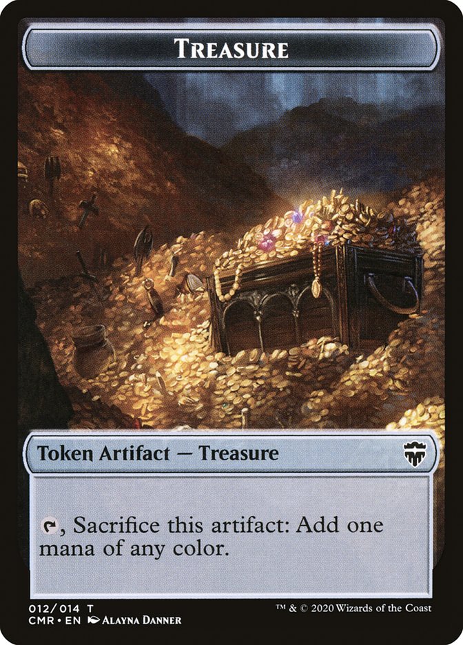 Treasure // Zombie Token [Commander Legends Tokens] - Destination Retro