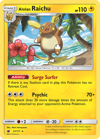 Alolan Raichu (31/111) [Sun & Moon: Crimson Invasion] - Destination Retro