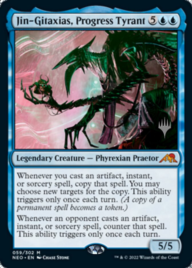 Jin-Gitaxias, Progress Tyrant (Promo Pack) [Kamigawa: Neon Dynasty Promos] - Destination Retro