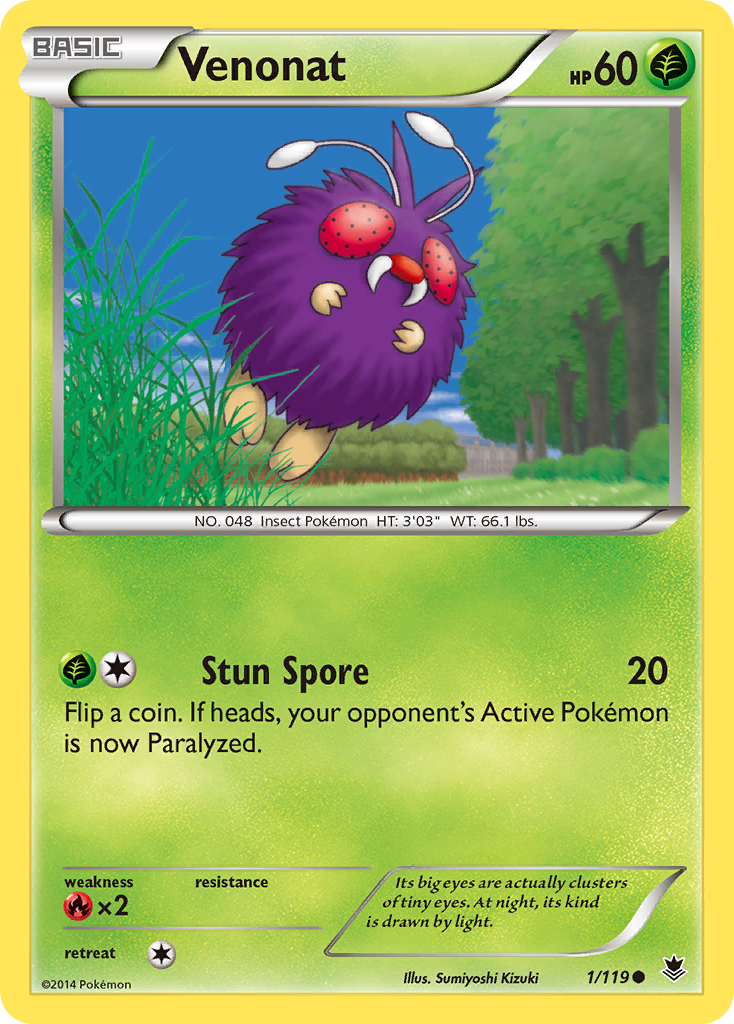 Venonat (1/119) [XY: Phantom Forces] - Destination Retro
