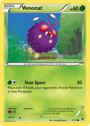 Venonat (1/119) [XY: Phantom Forces] - Destination Retro