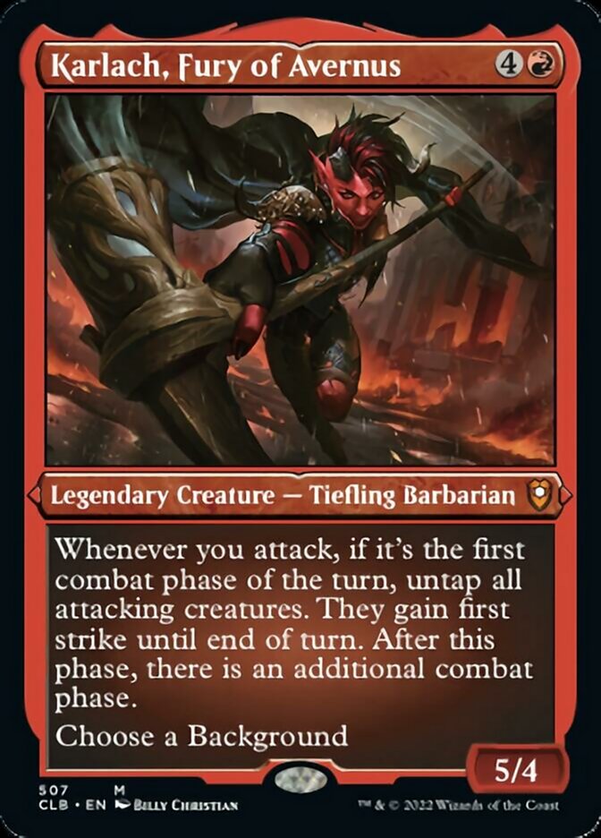 Karlach, Fury of Avernus (Foil Etched) [Commander Legends: Battle for Baldur's Gate] - Destination Retro