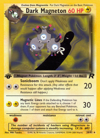 Dark Magneton (28/82) [Team Rocket 1st Edition] - Destination Retro