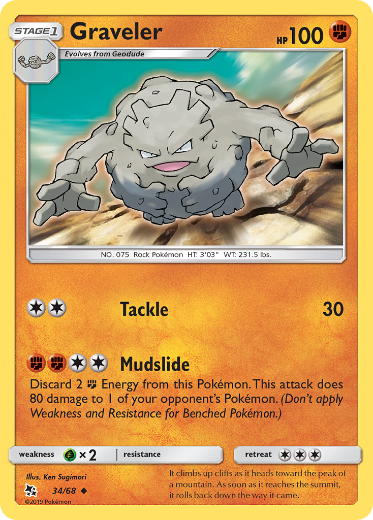 Graveler (34/68) [Sun & Moon: Hidden Fates] - Destination Retro