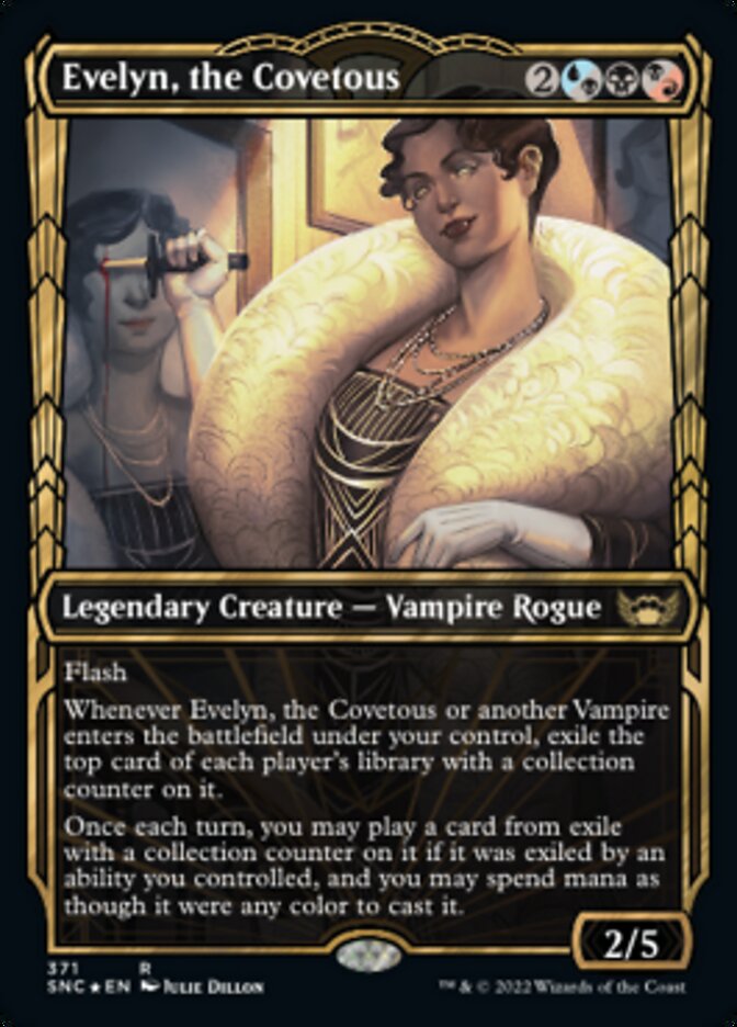 Evelyn, the Covetous (Showcase Golden Age Gilded Foil) [Streets of New Capenna] - Destination Retro