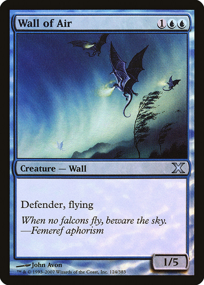 Wall of Air (Premium Foil) [Tenth Edition] - Destination Retro