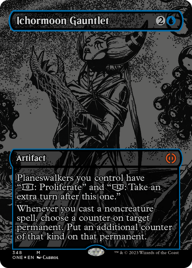 Ichormoon Gauntlet (Oil Slick Raised Foil) [Phyrexia: All Will Be One] - Destination Retro