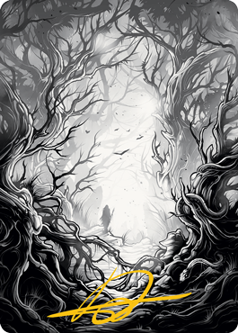 Forest 1 Art Card (Gold-Stamped Signature) [Innistrad: Midnight Hunt Art Series] - Destination Retro