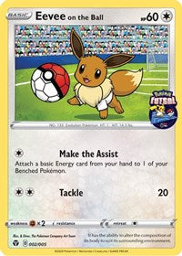 Eevee on the Ball (002/005) [Pokemon Futsal Collection] - Destination Retro