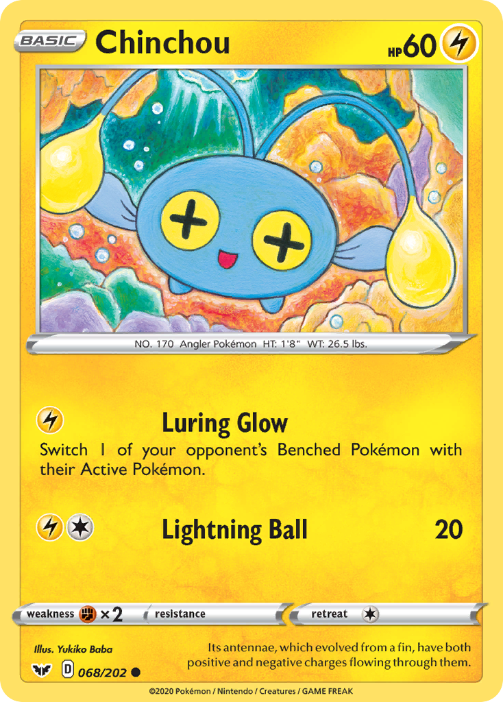 Chinchou (68/202) [Sword & Shield: Base Set] - Destination Retro