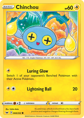 Chinchou (68/202) [Sword & Shield: Base Set] - Destination Retro