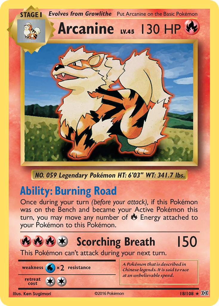 Arcanine (18/108) [XY: Evolutions] - Destination Retro