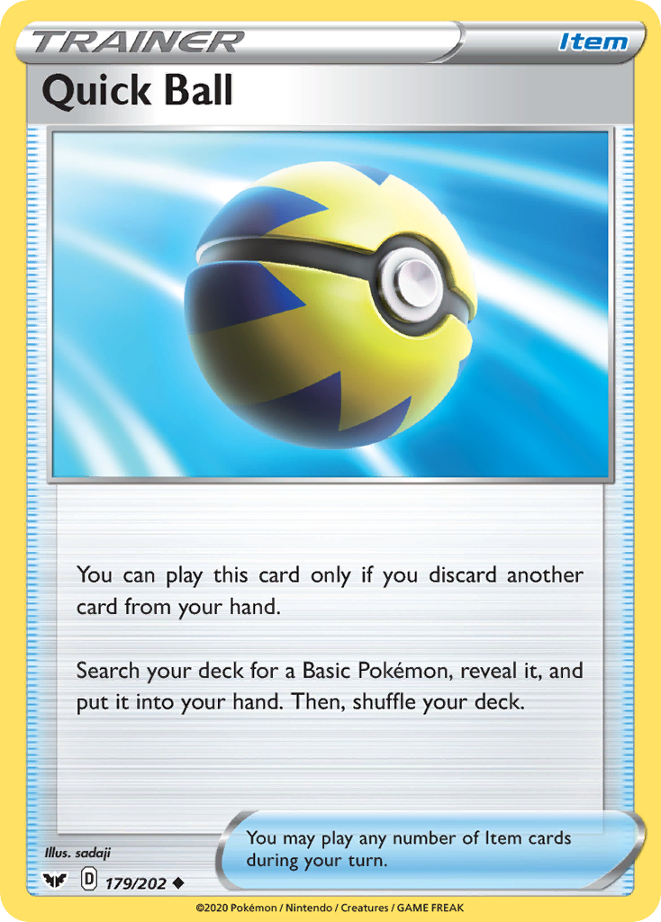 Quick Ball (179/202) [Sword & Shield: Base Set] - Destination Retro