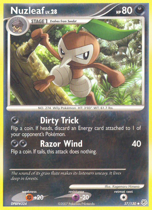 Nuzleaf (57/130) [Diamond & Pearl: Base Set] - Destination Retro