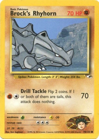 Brock's Rhyhorn (70/132) [Gym Heroes Unlimited] - Destination Retro