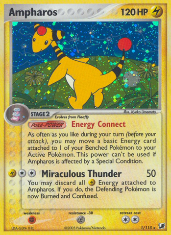Ampharos (1/115) [EX: Unseen Forces] - Destination Retro
