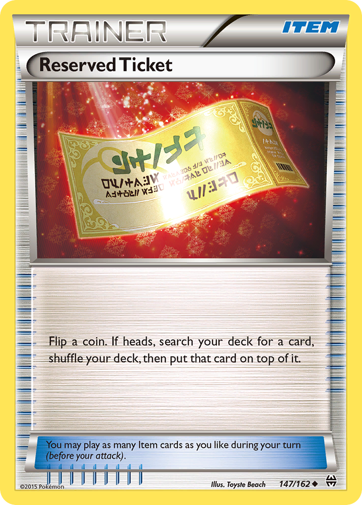 Reserved Ticket (147/162) [XY: BREAKthrough] - Destination Retro