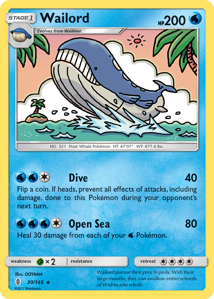 Wailord (30/145) [Sun & Moon: Guardians Rising] - Destination Retro