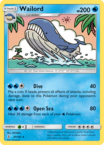Wailord (30/145) [Sun & Moon: Guardians Rising] - Destination Retro