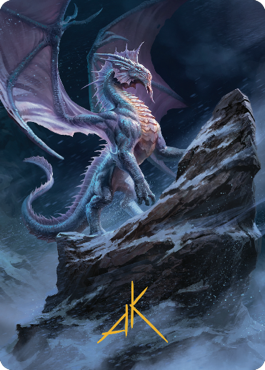 Ancient Silver Dragon Art Card (06) (Gold-Stamped Signature) [Commander Legends: Battle for Baldur's Gate Art Series] - Destination Retro