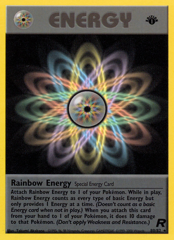 Rainbow Energy (80/82) [Team Rocket 1st Edition] - Destination Retro