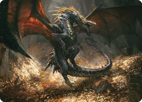 Cavern-Hoard Dragon Art Card [The Lord of the Rings: Tales of Middle-earth Art Series] - Destination Retro