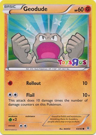 Geodude (43/83) (Toys R Us Promo) [XY: Generations] - Destination Retro