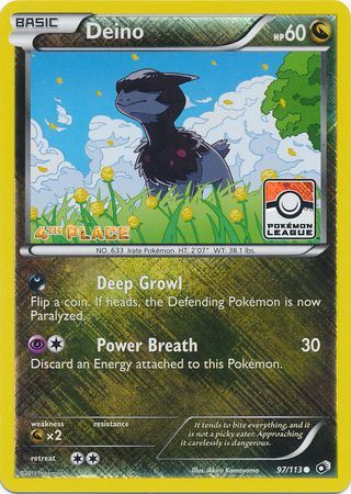Deino (97/113) (League Promo 4th Place) [Black & White: Legendary Treasures] - Destination Retro