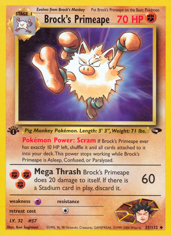 Brock's Primeape (35/132) [Gym Challenge 1st Edition] - Destination Retro