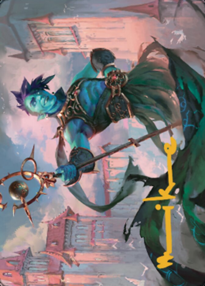 Haughty Djinn Art Card (Gold-Stamped Signature) [Dominaria United Art Series] - Destination Retro