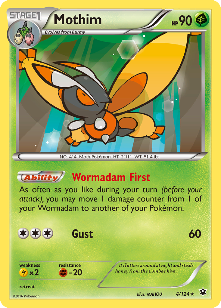 Mothim (4/124) [XY: Fates Collide] - Destination Retro