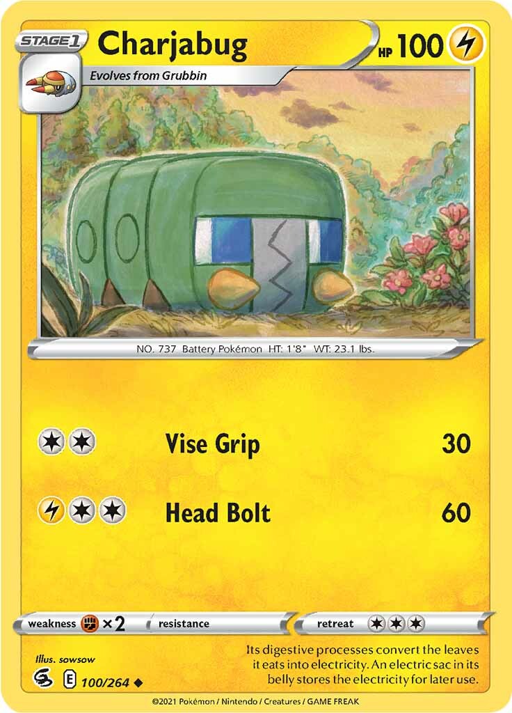 Charjabug (100/264) [Sword & Shield: Fusion Strike] - Destination Retro