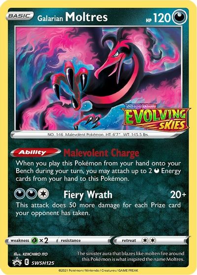 Galarian Moltres (SWSH125) (Prerelease Promo) [Sword & Shield: Black Star Promos] - Destination Retro