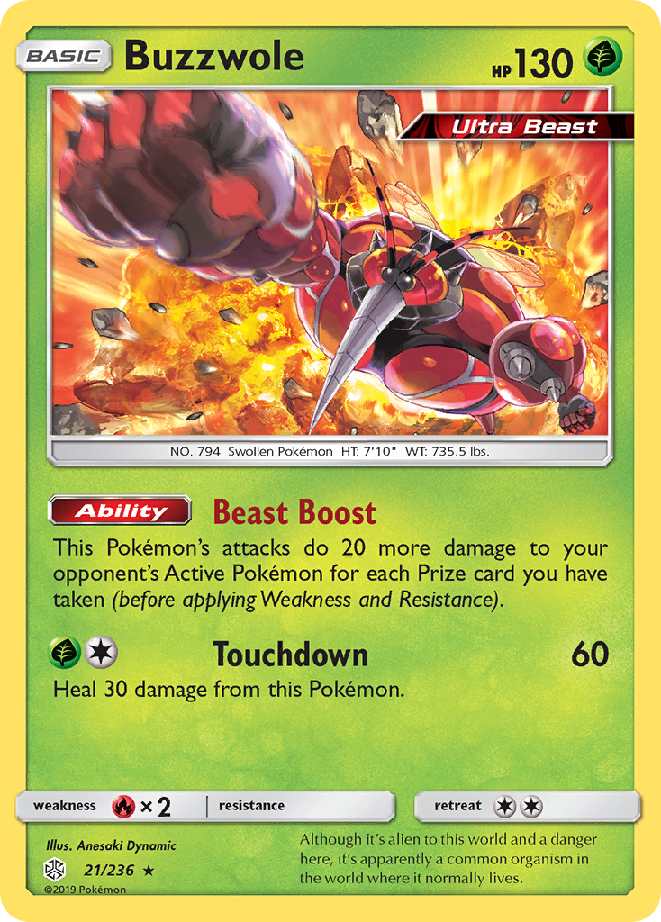 Buzzwole (21/236) [Sun & Moon: Cosmic Eclipse] - Destination Retro