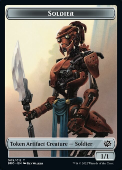 Powerstone // Soldier (009) Double-Sided Token [The Brothers' War Tokens] - Destination Retro