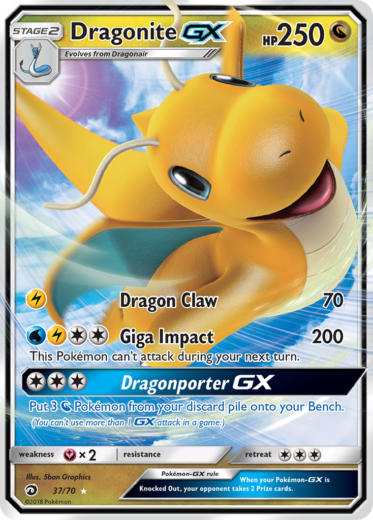 Dragonite GX (37/70) [Sun & Moon: Dragon Majesty] - Destination Retro