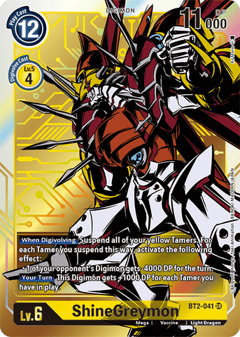 ShineGreymon [BT2-041] (Alternate Art) [Release Special Booster Ver.1.5] - Destination Retro