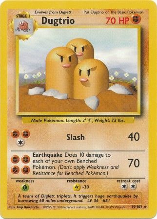 Dugtrio (19/102) [Base Set Unlimited] - Destination Retro